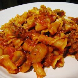 Pasta With Sausage, Tomatoes, and Mushrooms recipe