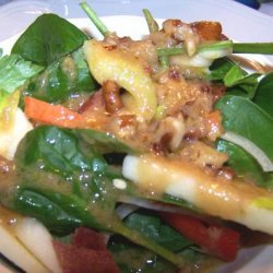 Spinach salad w/ apple hazelnut dressing recipe