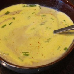 Cream of Jerusalem Artichoke Soup With Saffron Cream recipe