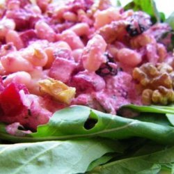 White Bean and Barley Salad With Beetroot and Yoghurt Dressing recipe