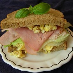 Open-Faced Sandwich Ham and Boiled Egg With Chives recipe