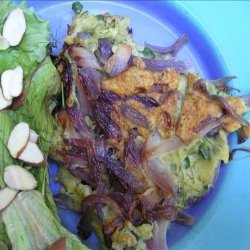 Onion and Fresh Herb Omelet With Mixed Greens recipe