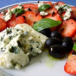 Strawberry Salad With Olives, Blue Cheese and Balsamic Vinegar recipe