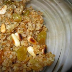 Lime-Scented Bulgar Pilaf With Raisins and Pine Nuts recipe
