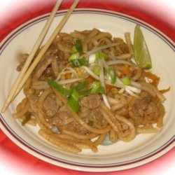 Beef Pad Thai With Peanut Sauce & Asian Noodles recipe
