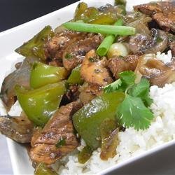 Chicken with Green Peppers in Black Bean Sauce recipe