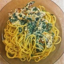 Spinach Mushroom and Ricotta Fettuccine recipe