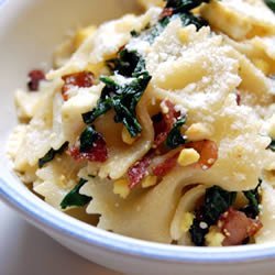 Spinach, Egg, and Pancetta with Linguine recipe