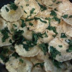 Angel's Ravioli Alfredo with Mushrooms recipe