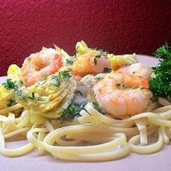 Shrimp and Artichoke Linguine recipe