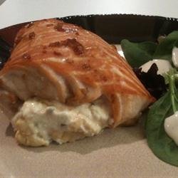 Sara's Soy Marinated and Cream Cheese-Stuffed Salmon recipe