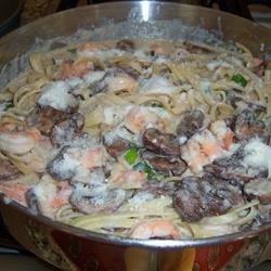 Shrimp and Portobello Mushroom Fettuccine recipe