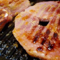 Grilled Ham Steak With Mustard Sauce recipe