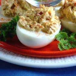Deviled Eggs - Bacon and Cheese With a Kick recipe