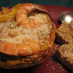 Minestrone With Shrimp, Garbanzo Beans, and Autumn Squash recipe
