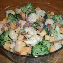 Broccoli Cauliflower Bacon Salad recipe