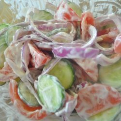 California Salad (Tomato, Cucumber and Onions) recipe