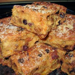 Traditional Fruity and Spiced Bread Pudding - With Brandy! recipe