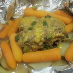 Grilled Cheddar Burgers and Veggies recipe