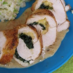 Chicken Breasts stuffed with Fontina Cheese and Spinach recipe