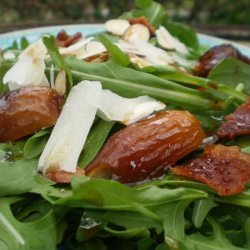 Arugula Salad With Bacon, Dates, Almonds and Parmesan recipe