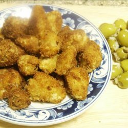 Deep-Fried Garlic Cloves and Green Olives recipe
