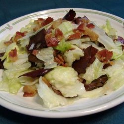 Lettuce Salad With Bacon Dressing recipe