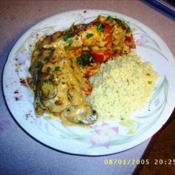 Chicken With a Creamy Vegetable Sauce recipe