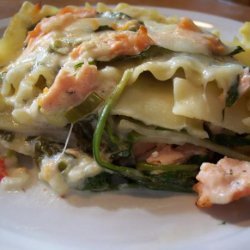 Dill-Licious Salmon and Spinach Lasagna: recipe