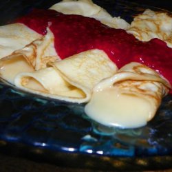 French Cream Crepes With Raspberry Sauce recipe