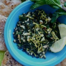 Grilled Chicken With Mint and Pine Nut Gremolata recipe