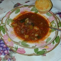 Hearty Beef and Vegetable Soup With Mushrooms recipe