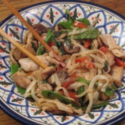 Pork, Choy Sum and Noodle Stir Fry recipe