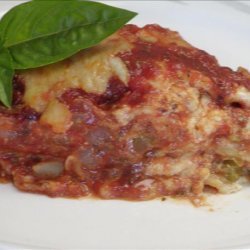 Lasagna With Saucy Sausage, Peppers & Onions recipe