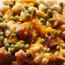 Deluxe Mac & Cheese With Ham and Peas recipe