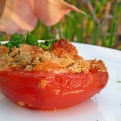 Roasted Tomatoes With Garlic, Gorgonzola and Herbs recipe