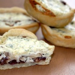 Balsamic Onion, Mushroom & Blue Cheese Tarts recipe