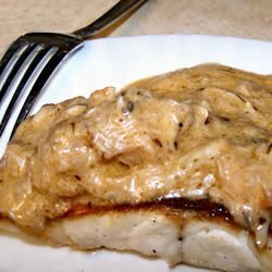 Broiled Grouper with Creamy Crab and Shrimp Sauce recipe