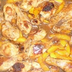 Drumsticks with Peach and Honey recipe