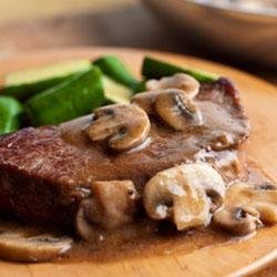 Swanson(R) Pan-Seared Steaks with Mushroom Gravy recipe