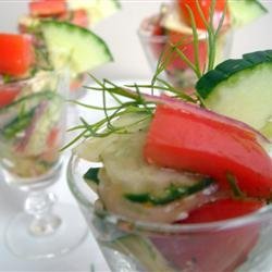 Crispy Cucumbers and Tomatoes in Dill Dressing recipe