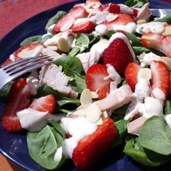 Chicken Strawberry Spinach Salad with Ginger-Lime Dressing recipe