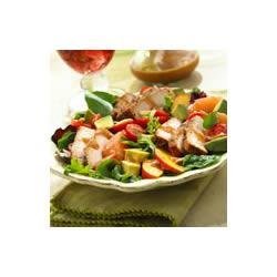 BBQ Pork Salad with Summer Fruits and Honey Balsamic Vinaigrette recipe