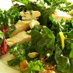 Kale, Swiss Chard, Chicken, and Feta Salad recipe
