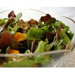 Mesclun and Mango Salad with Ginger Carrot Dressing recipe