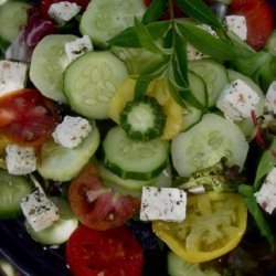 Tomato, Cucumber and Feta Salad With Lemon Verbena recipe