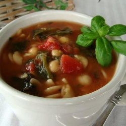 Chickpea, Spinach, and Pasta Soup recipe