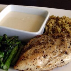 Roast Chicken With Asparagus and Tahini Sauce recipe