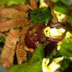 No-Cook Roast Beef Salad With Goat Cheese and Balsamic recipe