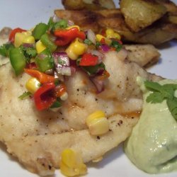Grilled Fish With Salsa and an Avocado Sauce recipe